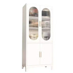 Meuble de salle de bain autoportant de 70 pouces, meuble de rangement haut avec portes en verre trempé dépoli, étagères réglables, rangement pour articles de toilette pour salon