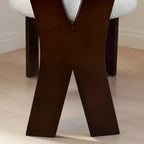MAYEERTY Lot de 2 chaises de salle à manger, chaises de cuisine rembourrées en velours Teddy, chaises de salle à manger à cadre en bois de noyer massif