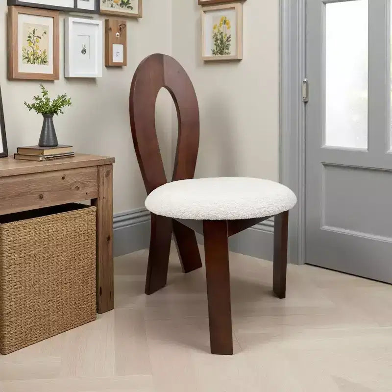 MAYEERTY Lot de 2 chaises de salle à manger, chaises de cuisine rembourrées en velours Teddy, chaises de salle à manger à cadre en bois de noyer massif