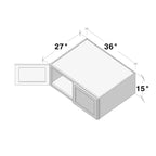 Meuble bas de cuisine Shaker CASAINC 36 L x 15 H x 27 P avec portes doubles, cadre en bois massif, peinture à base d'eau à faible teneur en COV, fermeture en douceur, PRÊT À ASSEMBLER, Gris colombe
