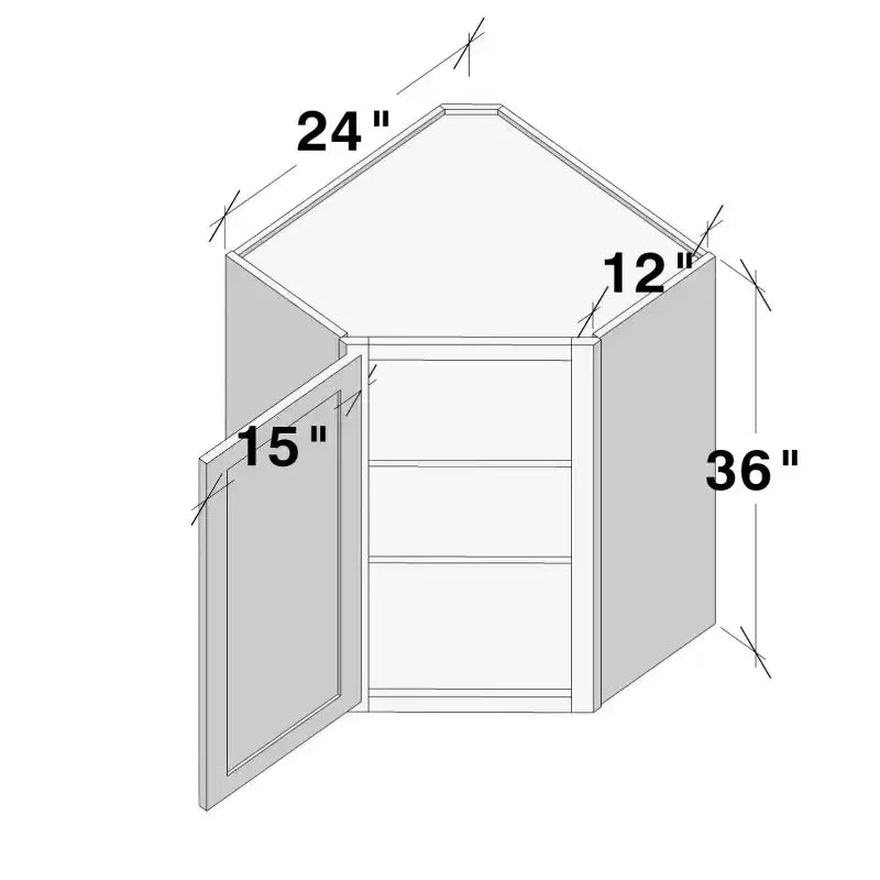 Meuble bas de cuisine Shaker CASAINC 24 L x 36 H x 12 P, cadre en bois massif, peinture à l'eau à faible teneur en COV, fermeture douce, à assembler, gris tourterelle