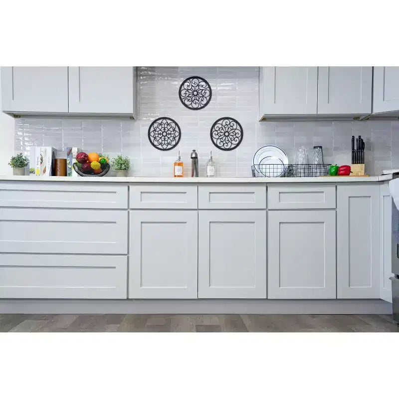 Meuble bas de cuisine Shaker CASAINC 24 L x 36 H x 12 P, cadre en bois massif, peinture à l'eau à faible teneur en COV, fermeture douce, à assembler, gris tourterelle