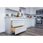 Meuble bas de cuisine Shaker CASAINC 24 L x 36 H x 12 P, cadre en bois massif, peinture à l'eau à faible teneur en COV, fermeture douce, à assembler, gris tourterelle