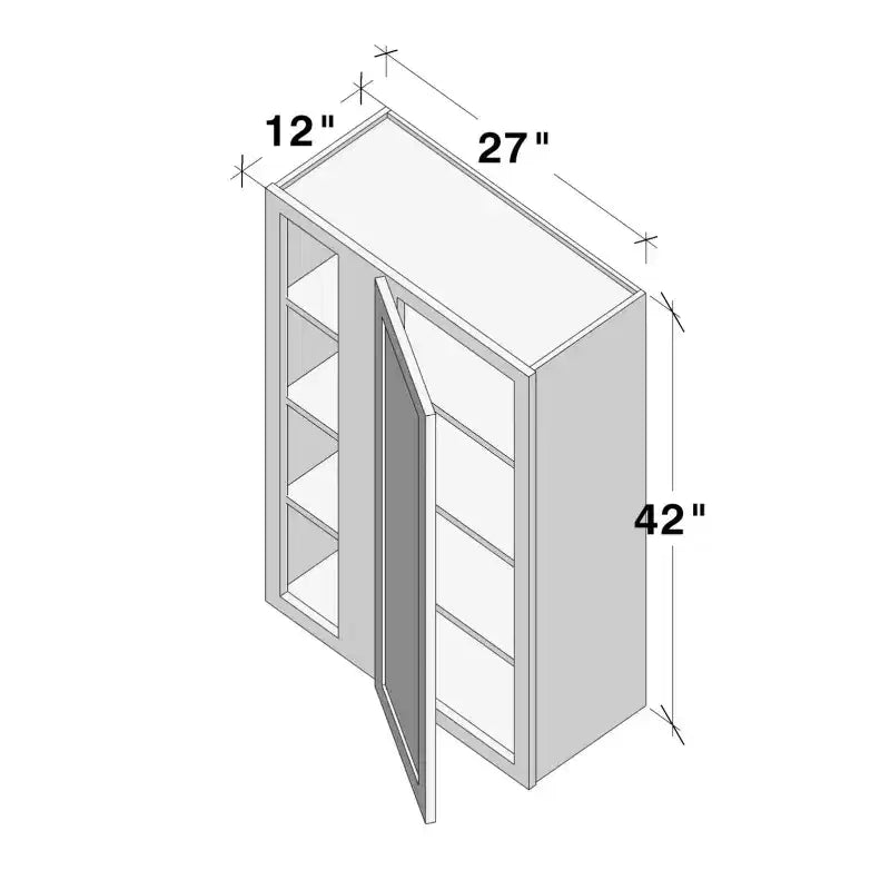Meuble bas de cuisine CASAINC 27 L x 42 H x 12 P Shaker, cadre en bois massif, peinture à base d'eau à faible teneur en COV, fermeture douce, RTA, gris tourterelle