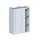 Meuble bas de cuisine CASAINC 27 L x 36 H x 12 P, style Shaker, cadre en bois massif, peinture à base d'eau à faible teneur en COV, fermeture en douceur, prêt à assembler, gris tourterelle
