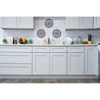 Meuble bas de cuisine CASAINC 27 L x 36 H x 12 P, style Shaker, cadre en bois massif, peinture à base d'eau à faible teneur en COV, fermeture en douceur, prêt à assembler, gris tourterelle