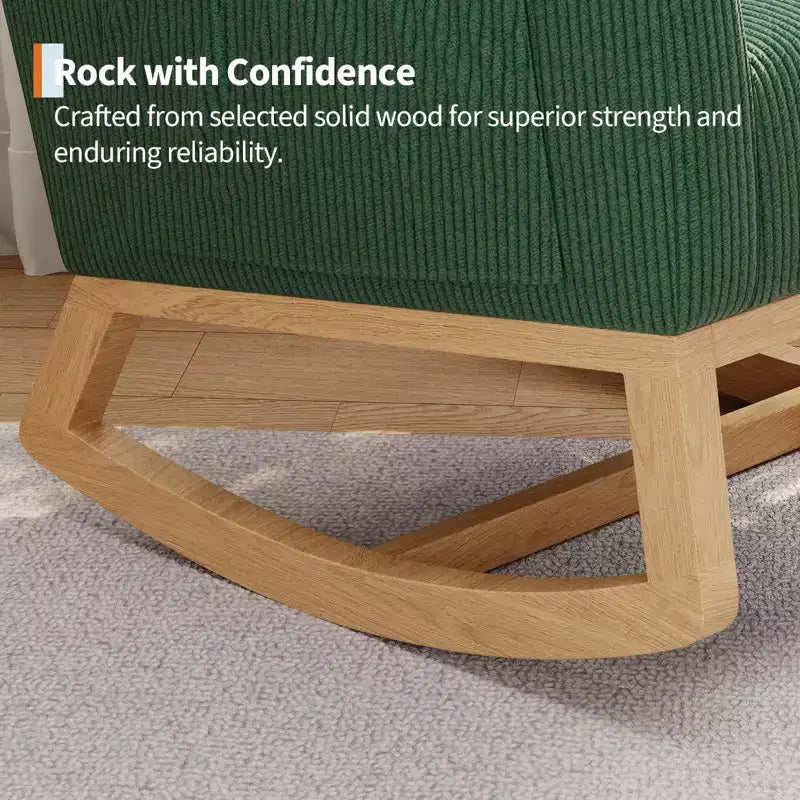 Fauteuil à bascule de puériculture, fauteuil planeur moderne rembourré avec oreiller, fauteuil à bascule pour salon chambre à coucher