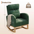 Fauteuil à bascule de puériculture, fauteuil planeur moderne rembourré avec oreiller, fauteuil à bascule pour salon chambre à coucher