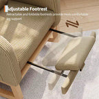 Fauteuil à bascule de puériculture, fauteuil planeur moderne rembourré avec oreiller, fauteuil à bascule pour salon chambre à coucher