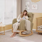 Fauteuil à bascule de puériculture, fauteuil planeur moderne rembourré avec oreiller, fauteuil à bascule pour salon chambre à coucher