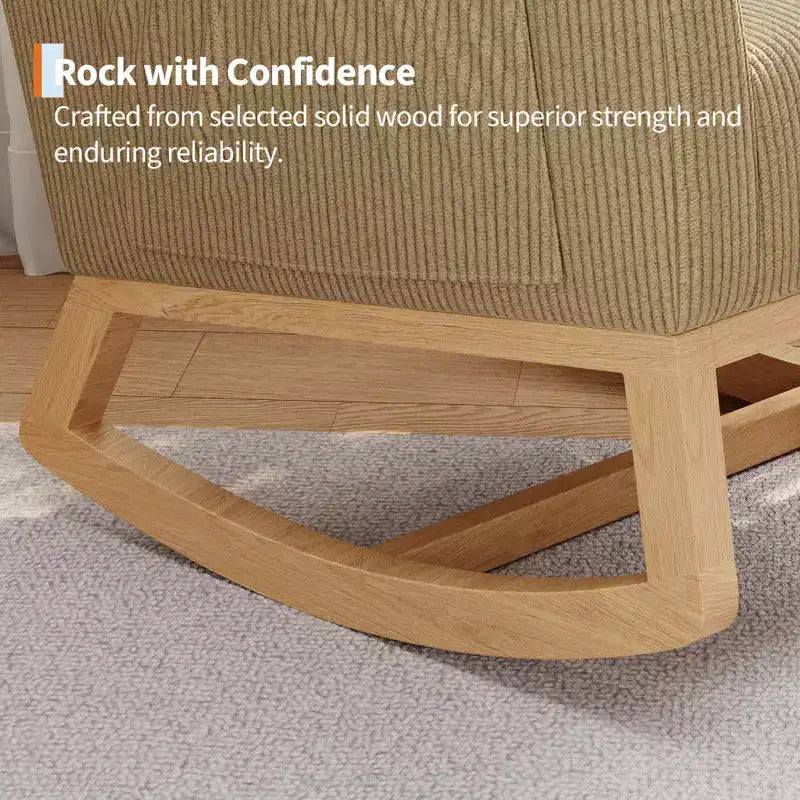 Fauteuil à bascule de puériculture, fauteuil planeur moderne rembourré avec oreiller, fauteuil à bascule pour salon chambre à coucher