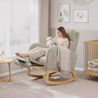 Fauteuil à bascule de puériculture, fauteuil planeur moderne rembourré avec oreiller, fauteuil à bascule pour salon chambre à coucher