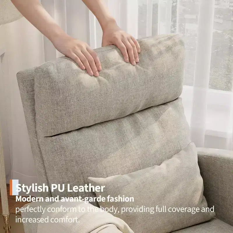 Fauteuil à bascule de puériculture, fauteuil planeur moderne rembourré avec oreiller, fauteuil à bascule pour salon chambre à coucher