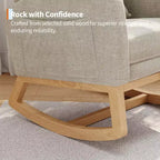 Fauteuil à bascule de puériculture, fauteuil planeur moderne rembourré avec oreiller, fauteuil à bascule pour salon chambre à coucher
