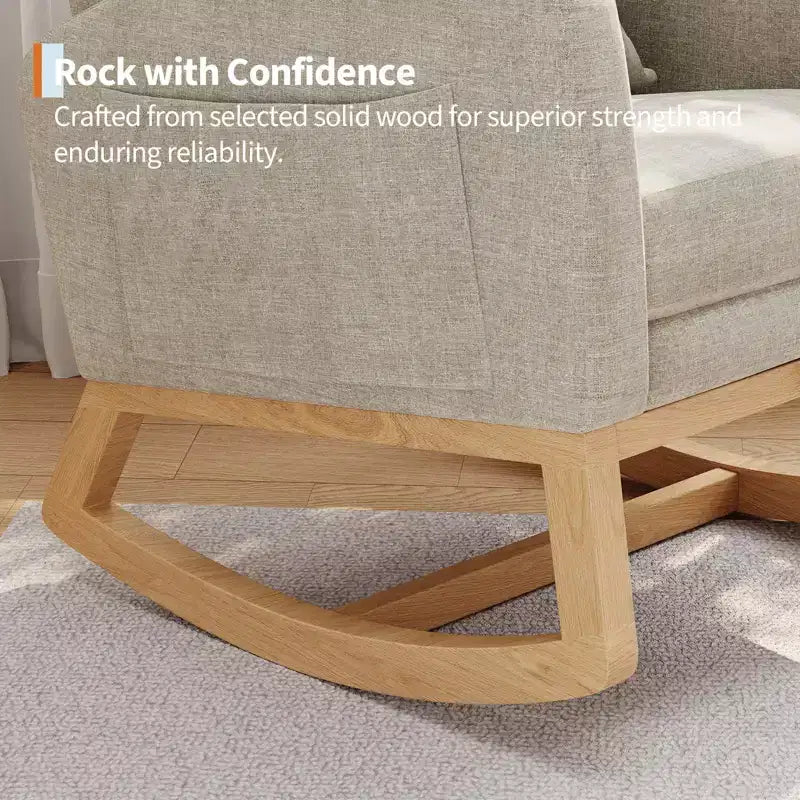 Fauteuil à bascule de puériculture, fauteuil planeur moderne rembourré avec oreiller, fauteuil à bascule pour salon chambre à coucher
