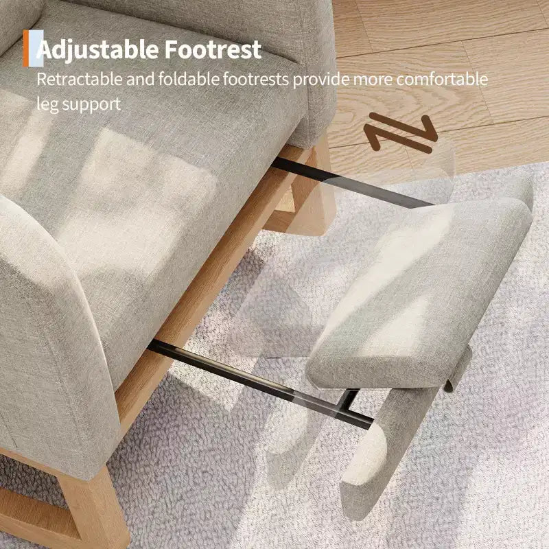 Fauteuil à bascule de puériculture, fauteuil planeur moderne rembourré avec oreiller, fauteuil à bascule pour salon chambre à coucher