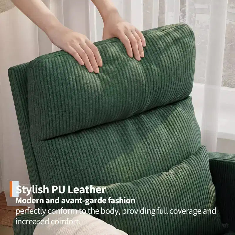 Fauteuil à bascule de puériculture, fauteuil planeur moderne rembourré avec oreiller, fauteuil à bascule pour salon chambre à coucher