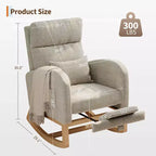 Fauteuil à bascule de puériculture, fauteuil planeur moderne rembourré avec oreiller, fauteuil à bascule pour salon chambre à coucher