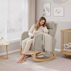 Fauteuil à bascule de puériculture, fauteuil planeur moderne rembourré avec oreiller, fauteuil à bascule pour salon chambre à coucher