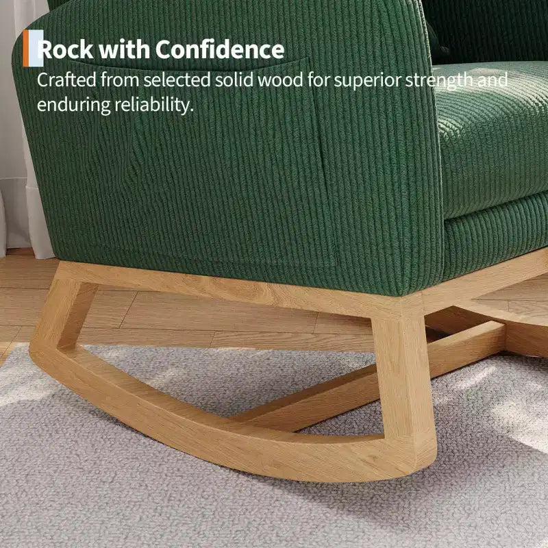 Fauteuil à bascule de puériculture, fauteuil planeur moderne rembourré avec oreiller, fauteuil à bascule pour salon chambre à coucher