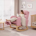 Fauteuil à bascule de puériculture, fauteuil planeur moderne rembourré avec oreiller, fauteuil à bascule pour salon chambre à coucher