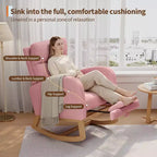 Fauteuil à bascule de puériculture, fauteuil planeur moderne rembourré avec oreiller, fauteuil à bascule pour salon chambre à coucher
