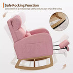 Fauteuil à bascule de puériculture, fauteuil planeur moderne rembourré avec oreiller, fauteuil à bascule pour salon chambre à coucher