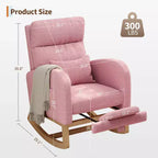 Fauteuil à bascule de puériculture, fauteuil planeur moderne rembourré avec oreiller, fauteuil à bascule pour salon chambre à coucher