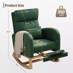 Fauteuil à bascule de puériculture, fauteuil planeur moderne rembourré avec oreiller, fauteuil à bascule pour salon chambre à coucher