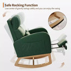 Fauteuil à bascule de puériculture, fauteuil planeur moderne rembourré avec oreiller, fauteuil à bascule pour salon chambre à coucher