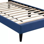 Lit plateforme contemporain GDFStudio Evelyn en velours rembourré avec tête de lit réglable