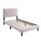 Lit plateforme contemporain GDFStudio Evelyn en velours rembourré avec tête de lit réglable