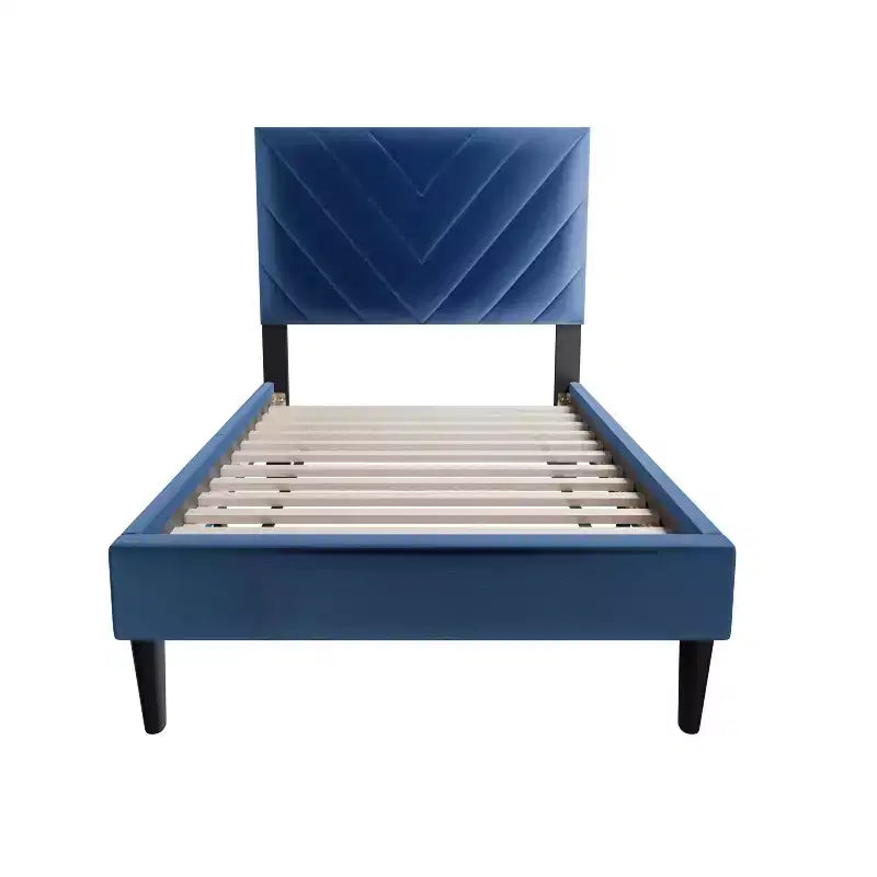 Lit plateforme contemporain GDFStudio Evelyn en velours rembourré avec tête de lit réglable