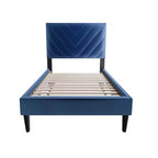 Lit plateforme contemporain GDFStudio Evelyn en velours rembourré avec tête de lit réglable