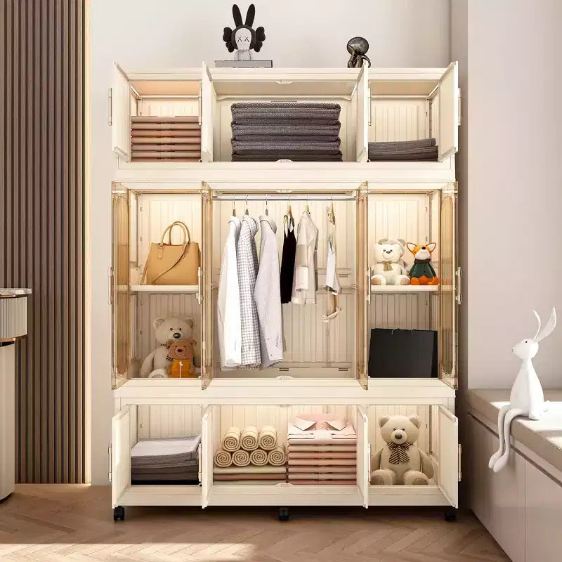 Clihome Armoire portable, Organisateurs de placard pour vêtements, Commode à vêtements, Armoire de rangement pour bébé