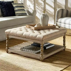 Pouf de ferme Levi en bois massif | HULALA HOME-IVOIRE