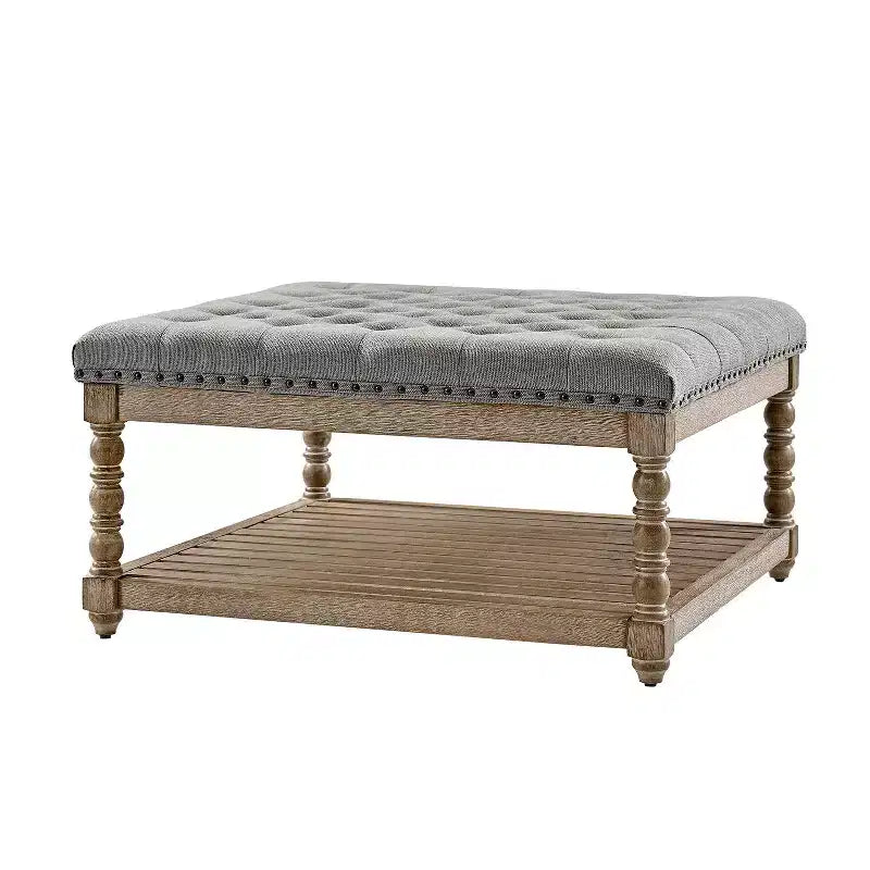 Pouf de ferme Levi en bois massif | HULALA HOME-IVOIRE