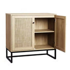 Meuble de Buffet, Armoire de Rangement Boho en Rotin, Table d'Appoint pour Entrée, Salon, Couloir, Cuisine