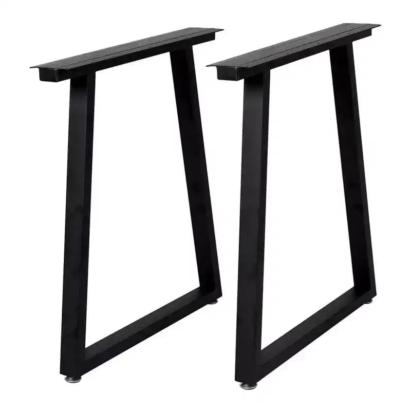 Black Metal Table Legs 28 x 24 Heavy-Duty Desk Legs Industrial Furniture Legs (Set of 2)