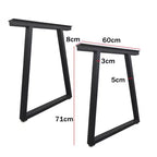 Pieds de table en métal noir 28 x 24 Pieds de bureau robustes Pieds de meubles industriels (lot de 2)