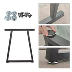 Pieds de table en métal noir 28 x 24 Pieds de bureau robustes Pieds de meubles industriels (lot de 2)