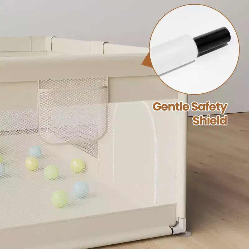 Parc Bébé Extra Large avec Porte, Aire de Jeu Intérieure pour Enfants et Clôture de Zone de Jeu pour Tout-petits, Robuste Gris 6959x26in