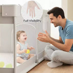 Parc Bébé Extra Large avec Porte, Aire de Jeu Intérieure pour Enfants et Clôture de Zone de Jeu pour Tout-petits, Robuste Gris 6959x26in