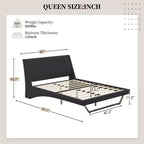 Cadre de lit rembourré en similicuir avec pieds trapézoïdaux pour lit Queen/King Size – ModernLuxe