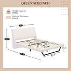 Cadre de lit rembourré en similicuir avec pieds trapézoïdaux pour lit Queen/King Size – ModernLuxe