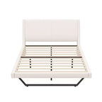 Cadre de lit rembourré en similicuir avec pieds trapézoïdaux pour lit Queen/King Size – ModernLuxe