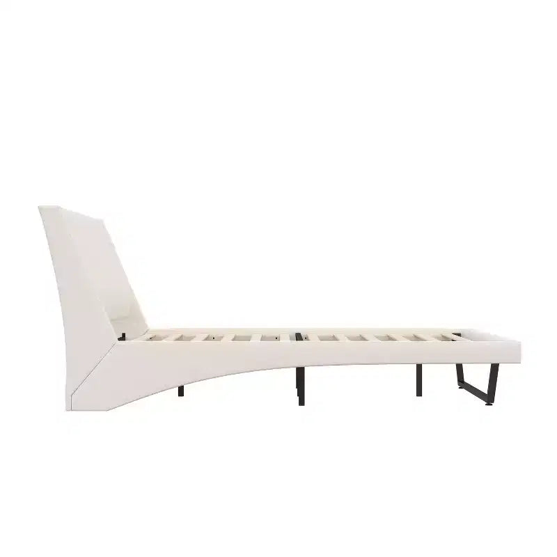 Cadre de lit rembourré en similicuir avec pieds trapézoïdaux pour lit Queen/King Size – ModernLuxe