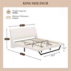 Cadre de lit rembourré en similicuir avec pieds trapézoïdaux pour lit Queen/King Size – ModernLuxe