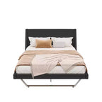 Cadre de lit rembourré en similicuir avec pieds trapézoïdaux pour lit Queen/King Size – ModernLuxe
