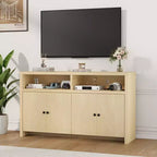 Buffet bahut avec rangement, 4 portes et étagères réglables, grand meuble de rangement de cuisine de ferme de 140 cm, meuble de bar à café en bois pour la cuisine